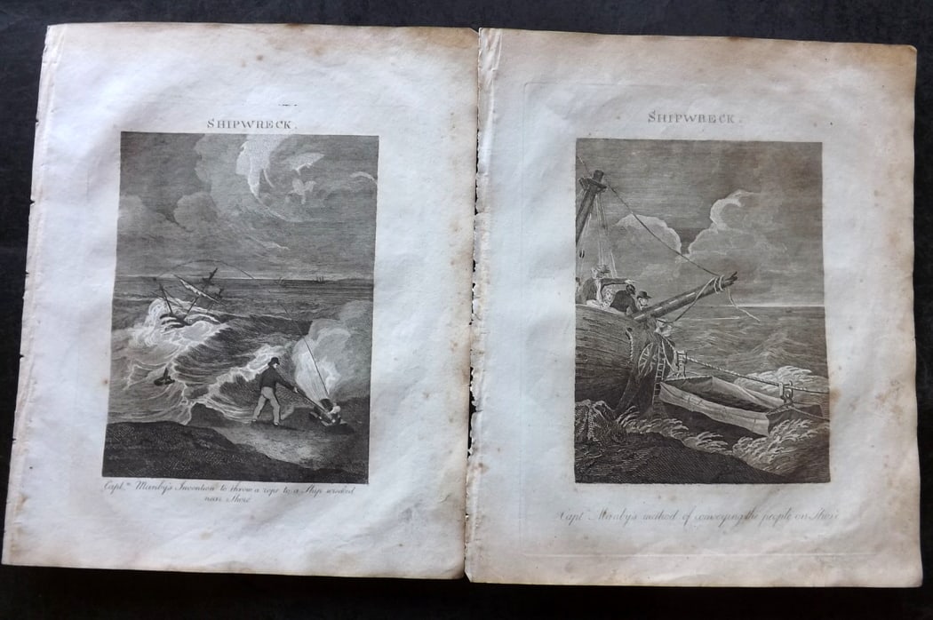 Barclay, James 1812 Pair of Maritime Prints. Shipwreck (1 of 2)