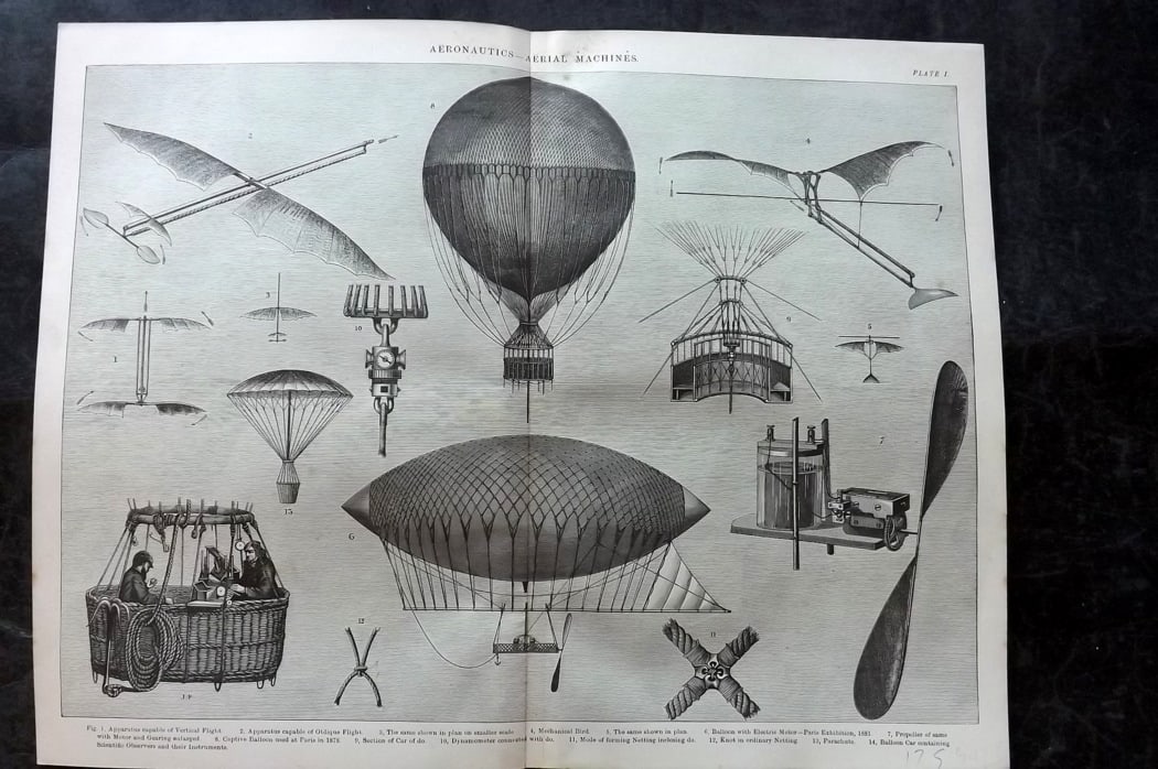 Blackie (Pub) 1893 Antique Print. Balloons Aeronautics Aerial Machines (1 of 1)