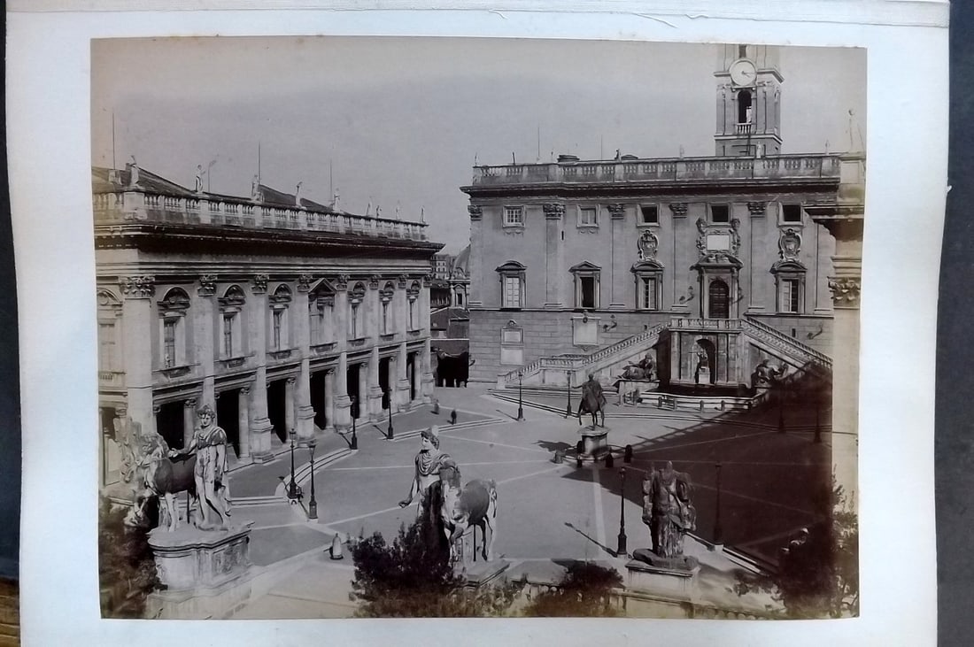 Gatteschi, Joseph - Rome - Photo Album, 25 Albumen Prints, C1905: "Joseph Gatteschi archeologue restaurations de l'ancienne Rome" As Gilt titled on Front board. Nd, C1905. 4to (325 x 245mm) Complete with 25 Albumen Prints of Rome neatly mounted back to back on Manil