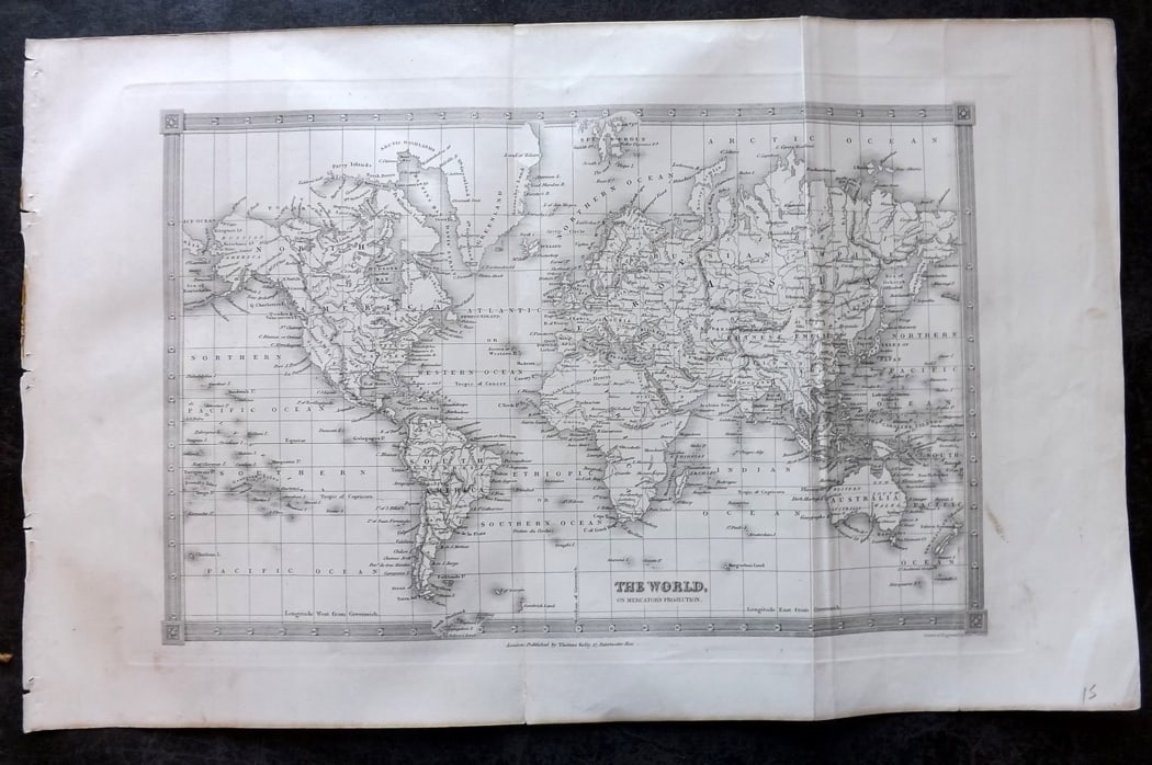 Findlay, Alexander 1841 Antique Map. World on Mercator's Projection (1 of 2)