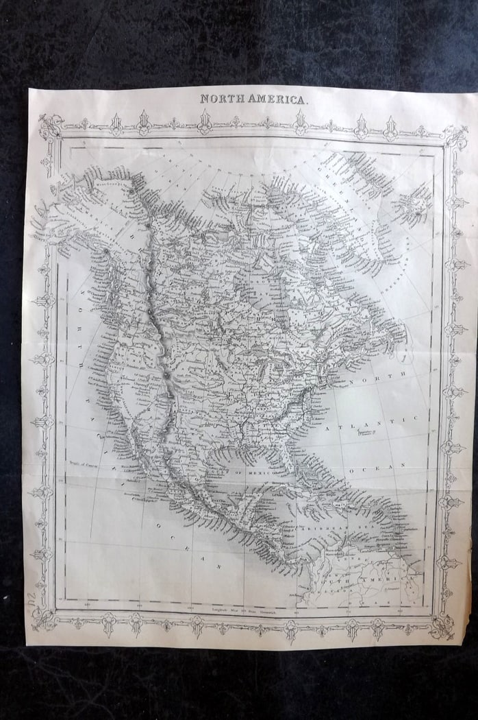 Ainsworth, James 1850's Antique Map. North America (1 of 1)