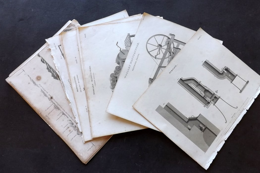 Rees, Abraham 1820 Lot of 16 Science & Tech Prints.: Antique Copper Plate Published 1802-20 by Longman, Hurst, Rees & Orme for "The Cycloaedia: or, Universal dictionary of arts, sciences, and literature"By Abraham Rees. Paper Size: 10.5 x 8.5 inch (27 x