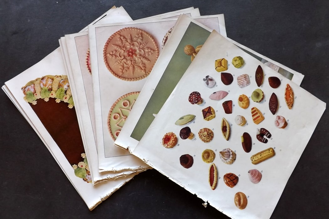 Weber, Johannes 1923 Lot of 20 Antique Food Prints Cakes etc (1 of 6)