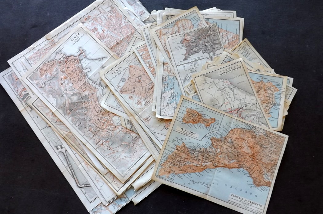 Baedeker, Karl 1896-1911 Mixed Lot of 45 Antique Maps. (1 of 6)