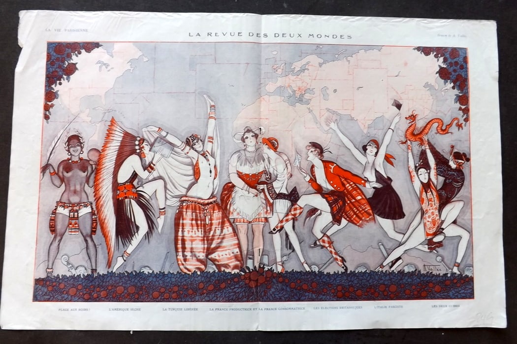 La Vie Parisienne 1922 Art Deco Double Print. Le Revue des deux Mondes (1 of 1)