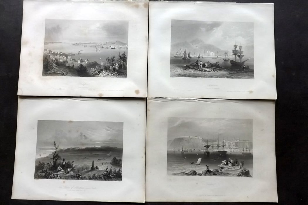 Bartlett Canada 1842 Lot of 4 Antique Prints: Steel Engravings Published 1842 by George Virtue, London for "Canadian Scenery Illustrated..." by Nathaniel P. Willis. Illustrated by William H. Bartlett. Paper Size: 10 x 8 inch (26 x 20cm) Some toni