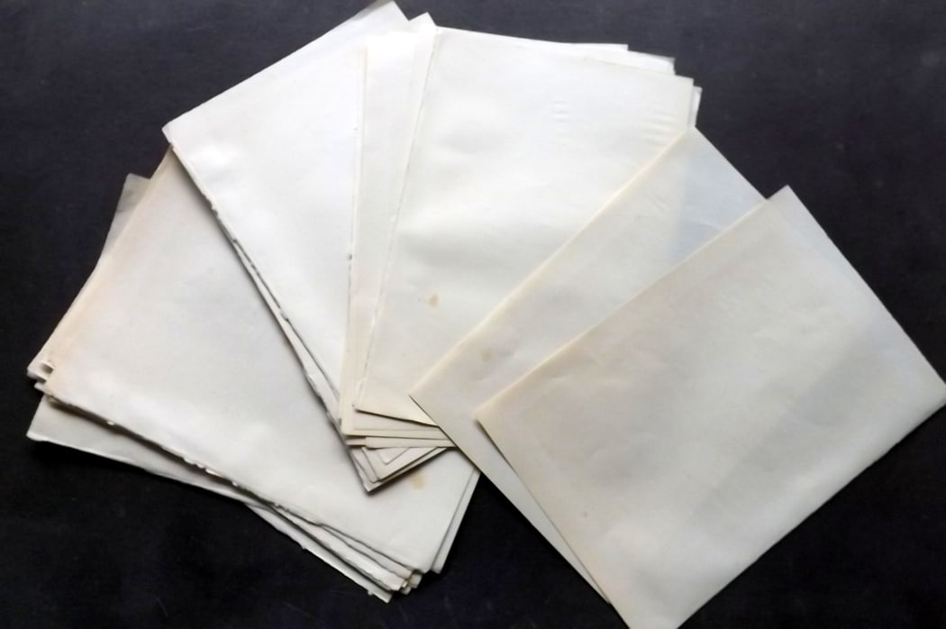 Old Paper Bookbinding 1875 Lot of 35 Stock Sheets. 8vo: Lot of Uniform Stock Paper Sheets, British, 8vo. Paper Size: 10 x 6.5 inch (25 x 17cm) Minor tone spots in parts. Good Condition