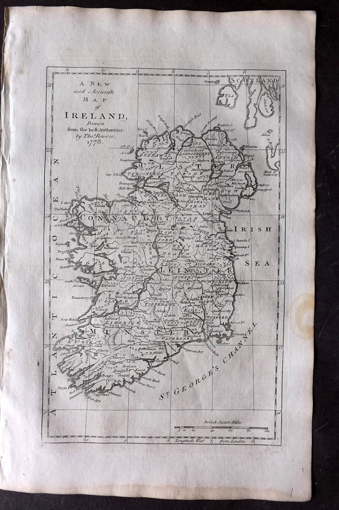Bowen, Thomas 1779 Antique Map of Ireland (1 of 1)