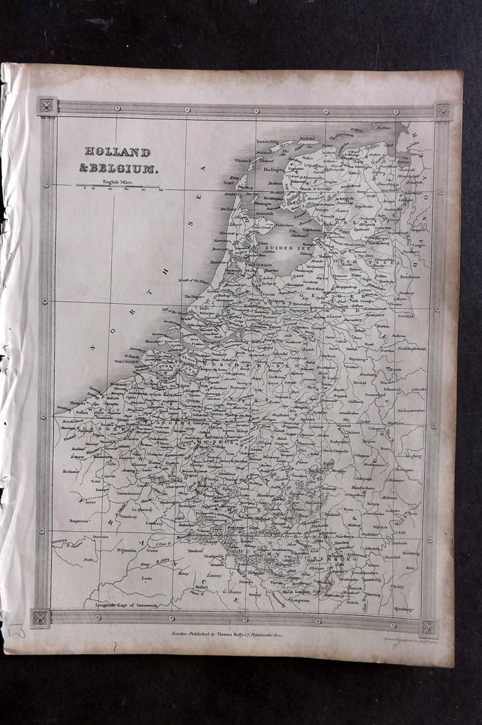 Findlay, Alexander 1841 Antique Map. Holland & Belgium (1 of 1)