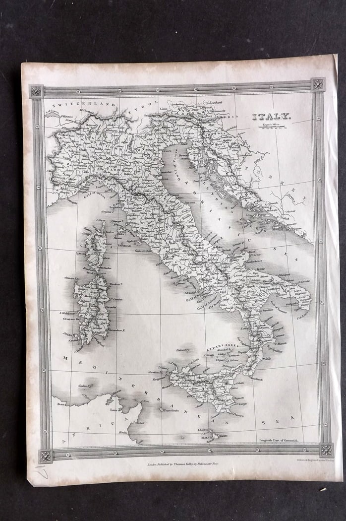 Findlay, Alexander 1841 Antique Map. Italy (1 of 1)