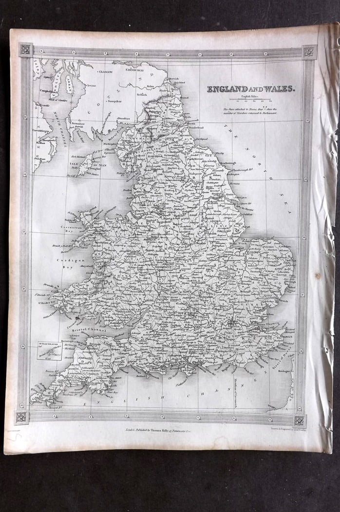 Findlay, Alexander 1841 Antique Map. England & Wales (1 of 1)