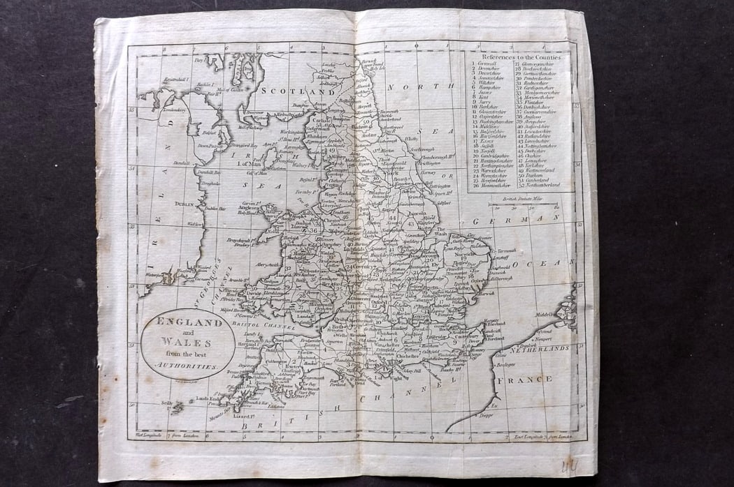 Guthrie, William 1794 Antique Map. England and Wales (1 of 1)