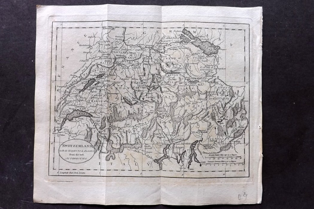 Guthrie, William 1794 Antique Map. Switzerland (1 of 1)