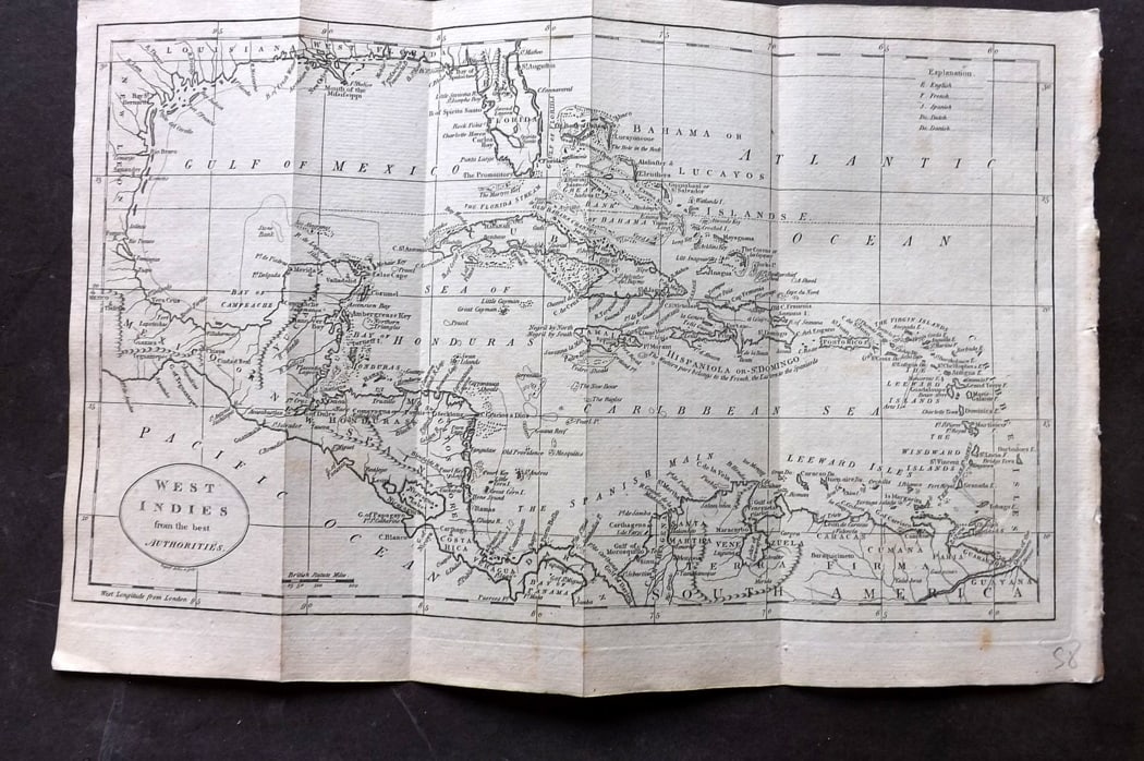 Guthrie, William 1794 Antique Map. West Indies Caribbean (1 of 1)