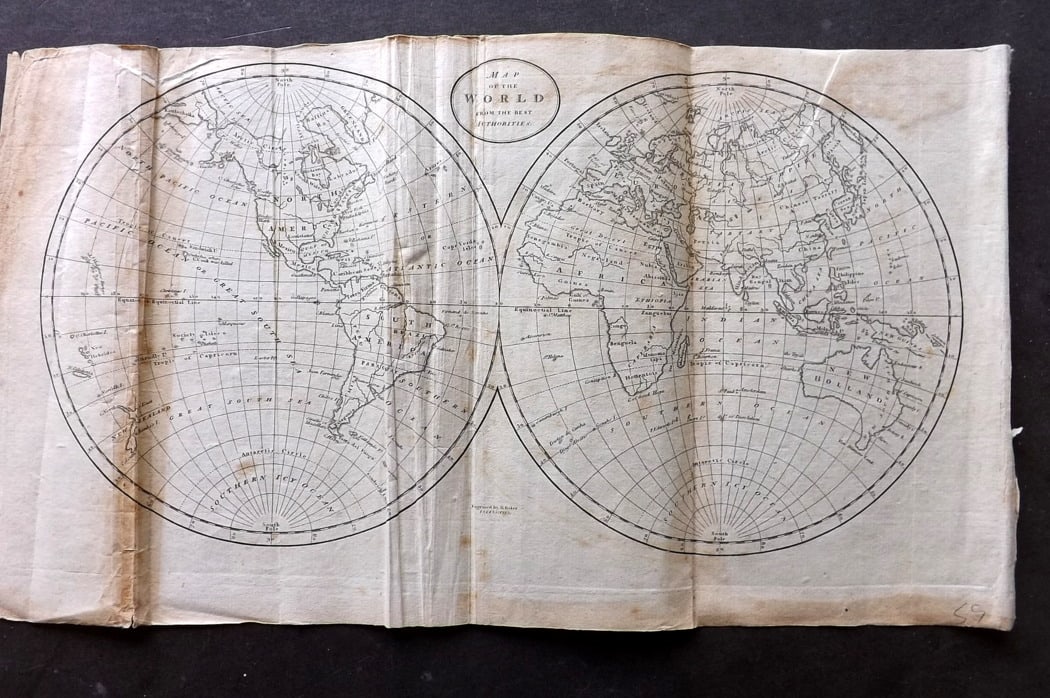 Guthrie, William 1794 Antique Map. World Hemispheres (1 of 1)