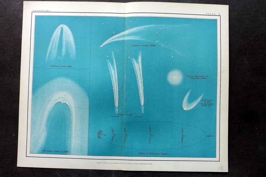 Heath, Thomas 1908 Astronomy Celestial Chart. Comets 10 (1 of 1)
