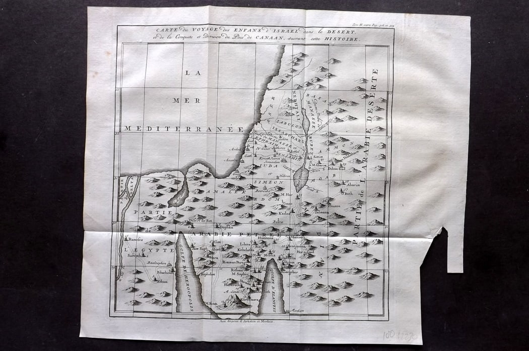 Psalmanazar & Sale C1770 Map. Carte de Voyage des Enfans d'Israel. Arabia etc (1 of 1)