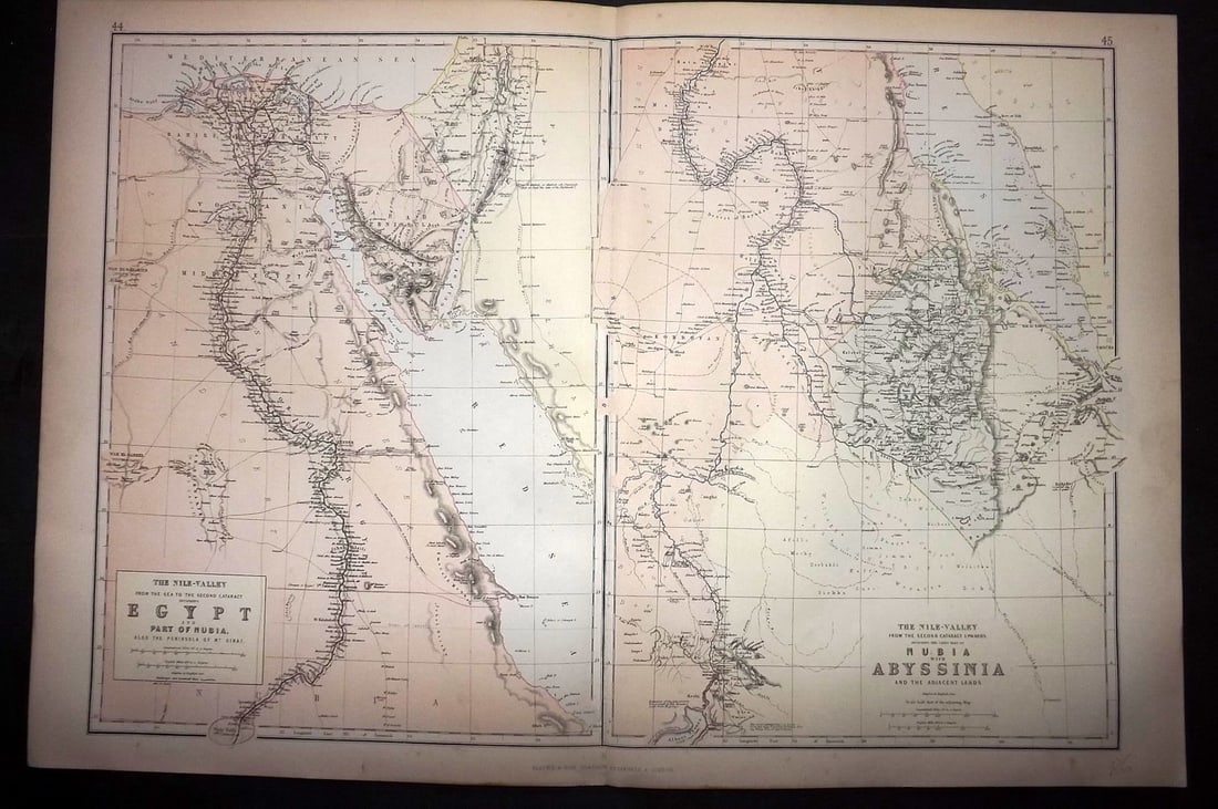 Blackie (Pub) 1882 Folio Map. Egypt & Nubia (1 of 1)