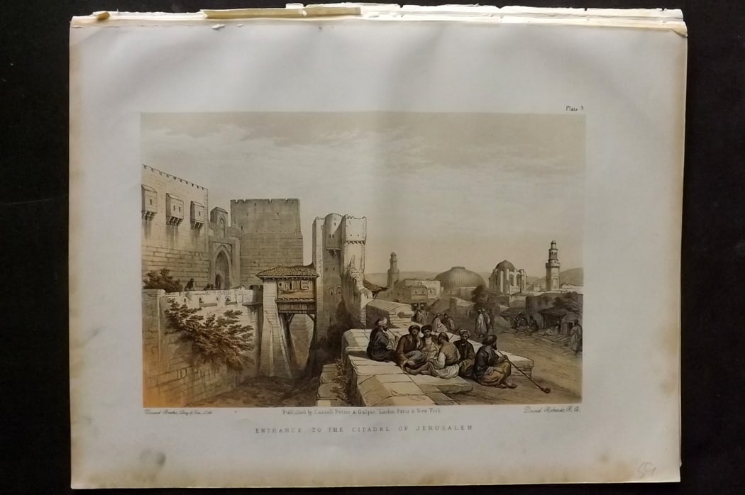 Roberts, David C1880 Holy Land Print. Entrance to the Citadel of Jerusalem (1 of 1)