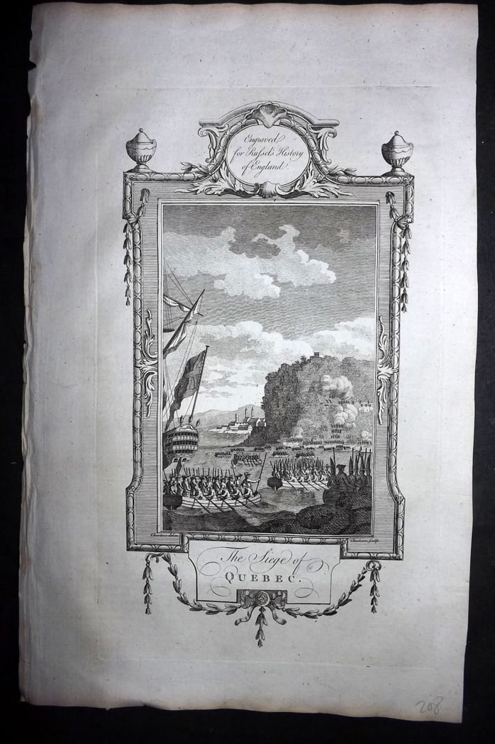 Russell, William 1779 Folio Naval Print. Siege of Quebec, Canada (1 of 1)