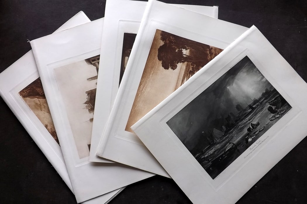 After J. M. W. Turner 1900 Lot of 10 Folio British Views: Folio Photogravures Published 1900, London for "Turner & Ruskin?" Edited by Frederick Wedmore. Paper Size: 15 x 10.5 inch (38 x 27cm) Good Condition