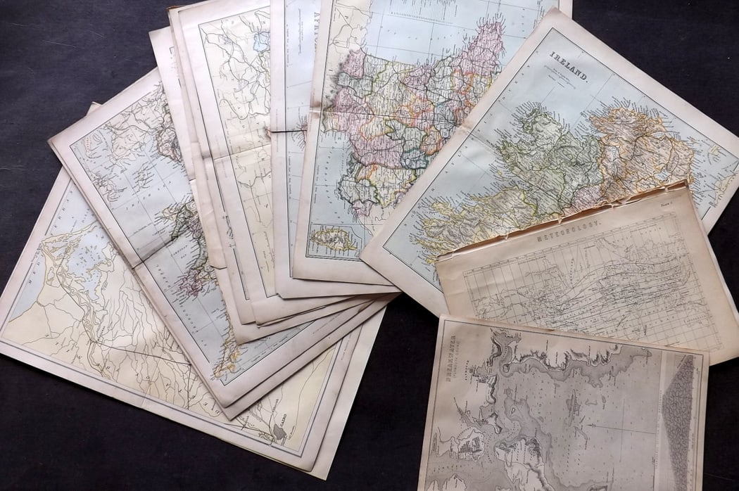 National Encyclopedia C1880 Lot of 19 Antique Maps. (1 of 4)