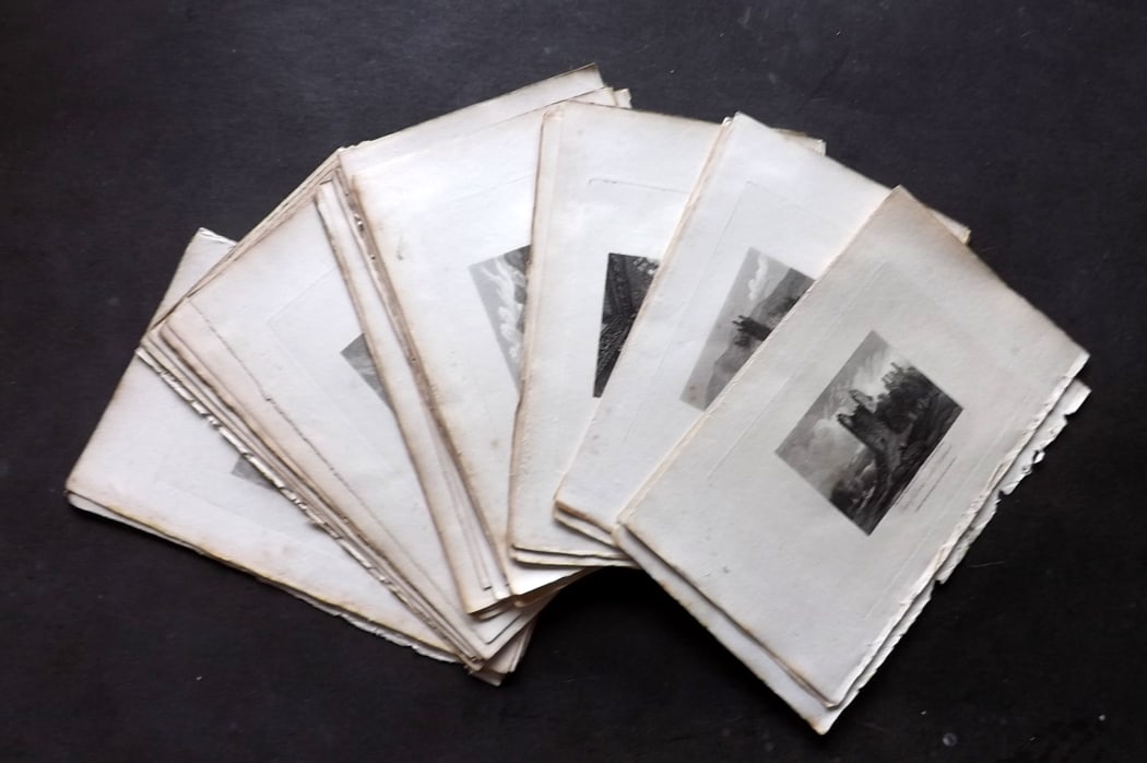 Clarke (Pub) 1816 Lot of 50 British Copper Plate Views.: Copper Plate Published 1815-18, by W. Clarke et al, London for the "Antiquarian Itinerary" Paper Size: 9 x 5 inch (23 x 13cm) Some minor margin toning in parts, images fine