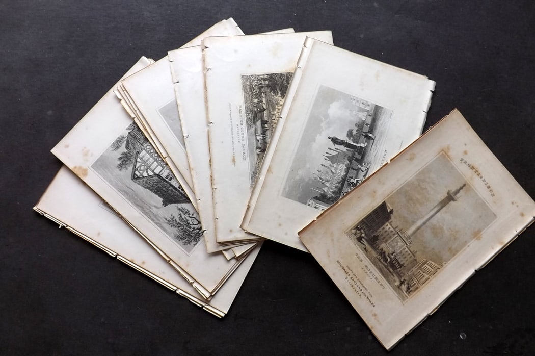 Dugdale, Thomas C1840 Lot of 24 Steel Engraved British Views: Antique Steel Engraving Published C1835-60 London for "Curiosities of Great Britain. England & Wales Delineated..." by Thomas Dugdale. Paper Size: 8 x 5 inch (21 x 13cm) Some toning present.