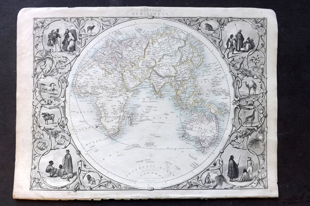 Tallis, John (Pub) 1851 Antique Map. Eastern Hemisphere (1 of 2)