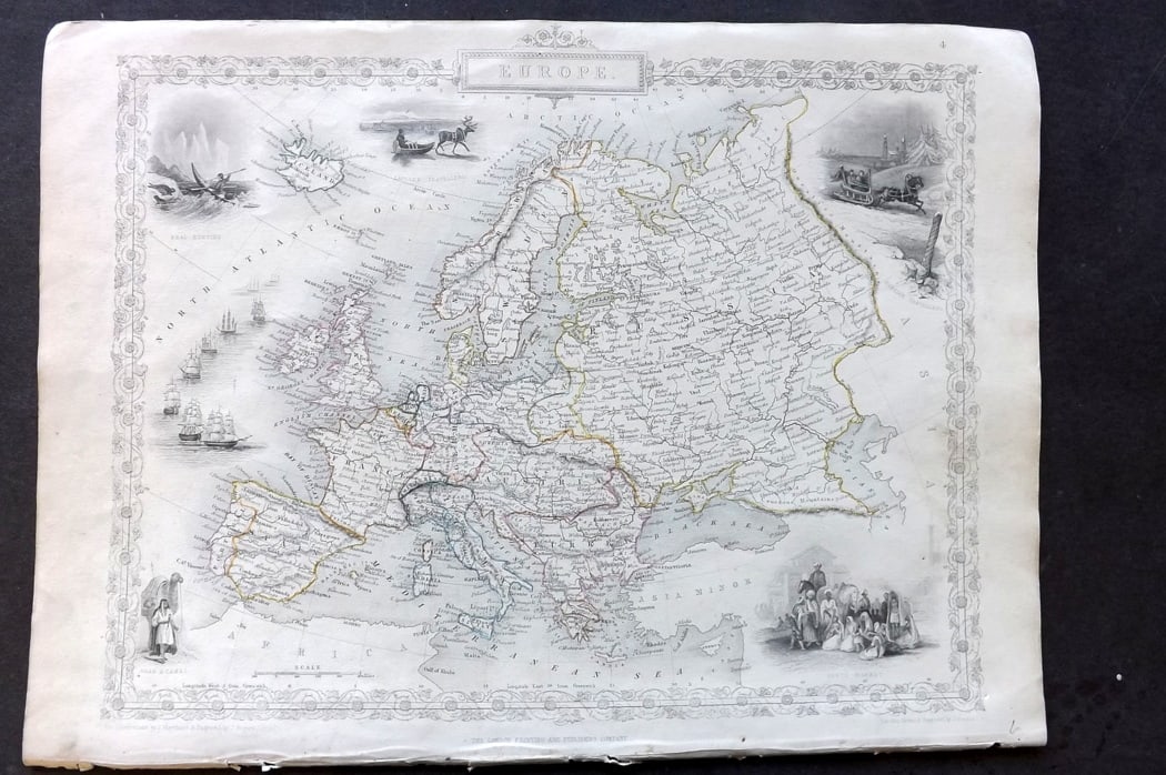 Tallis, John (Pub) 1851 Antique Map. Europe (1 of 2)