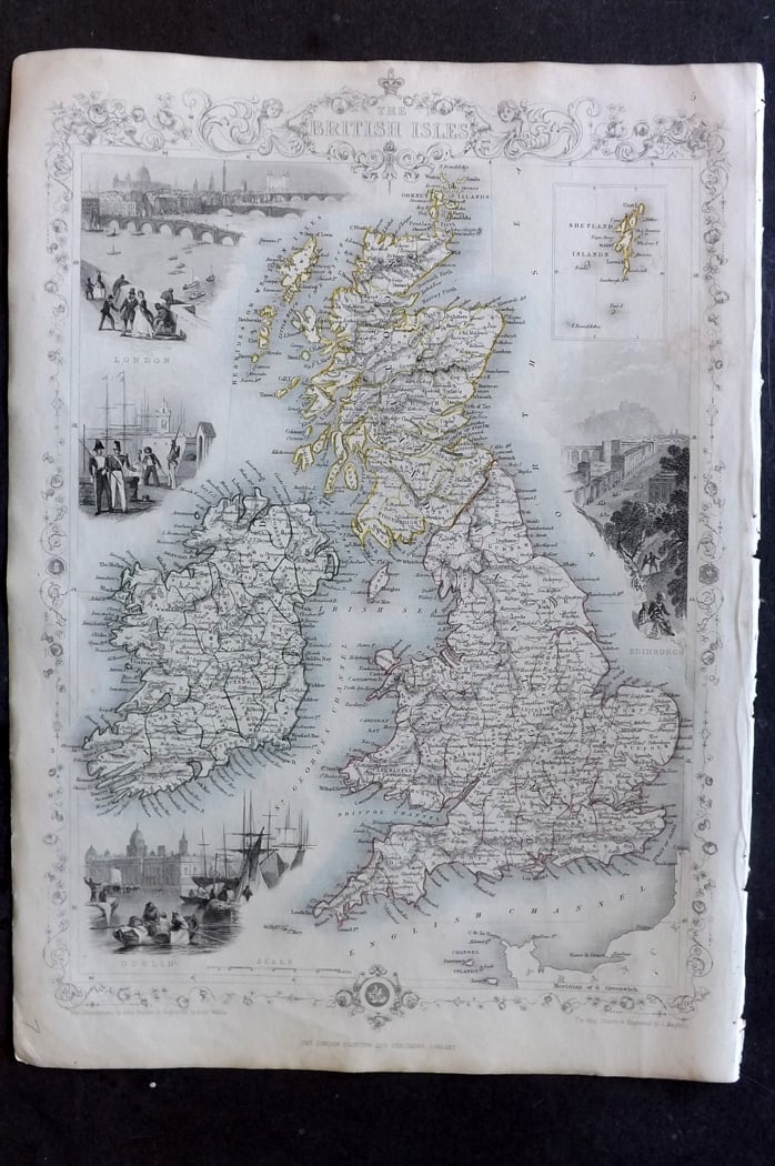 Tallis, John (Pub) 1851 Antique Map. The British Isles (1 of 2)