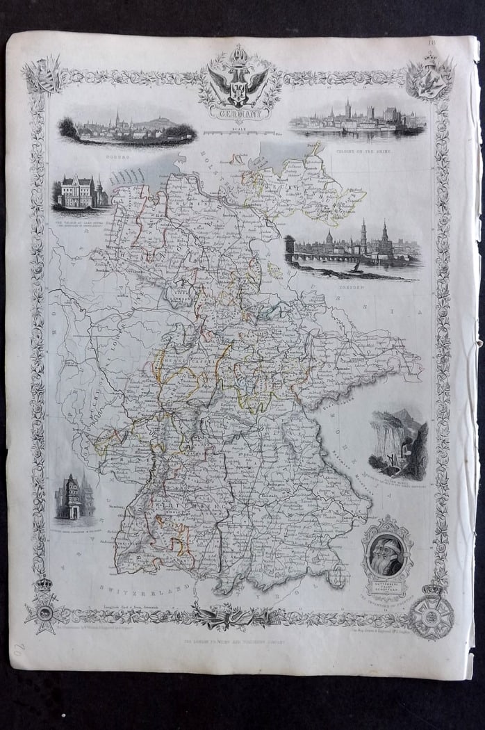 Tallis, John (Pub) 1851 Antique Map. Germany (1 of 2)