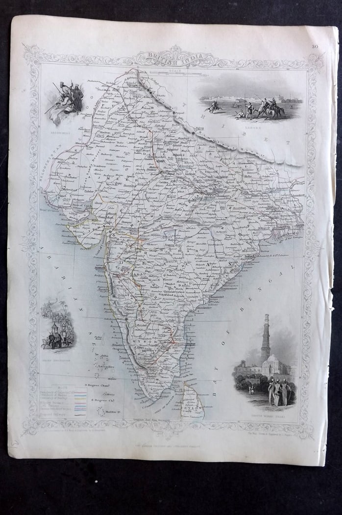 Tallis, John (Pub) 1851 Antique Map. British India (1 of 2)