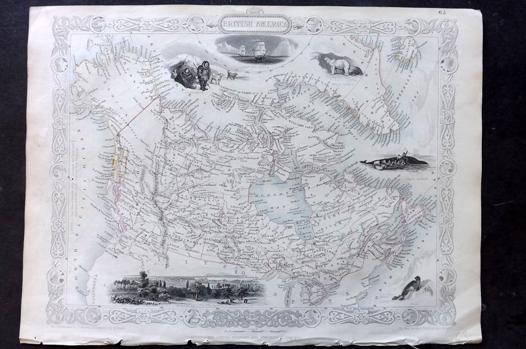 Tallis, John (Pub) 1851 Antique Map. British America. Canada (1 of 2)