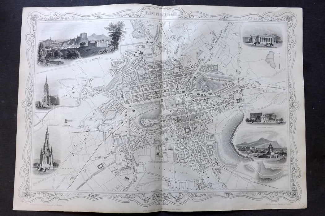Tallis, John (Pub) 1851 LG Antique Map. Edinburgh City Plan. Scotland (1 of 2)