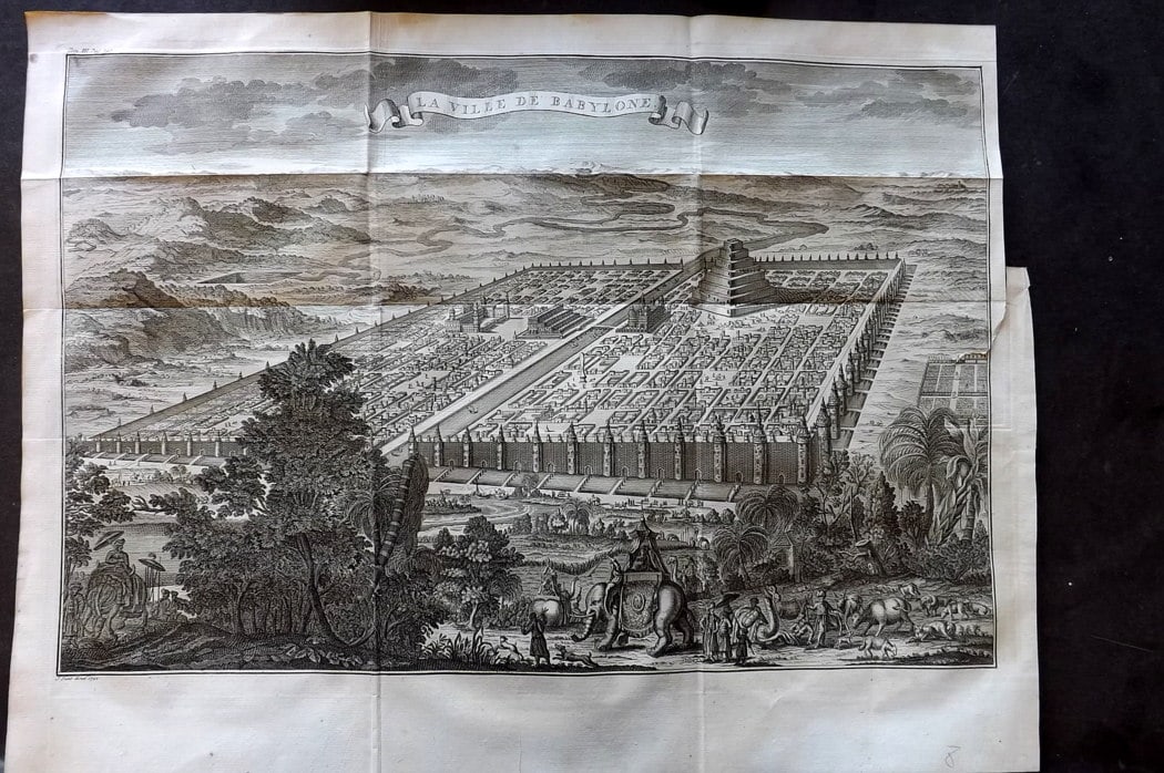 Psalmanazar & Sale C1770 LG Folio Antique Print. Ville de Babylone, Iraq (1 of 1)