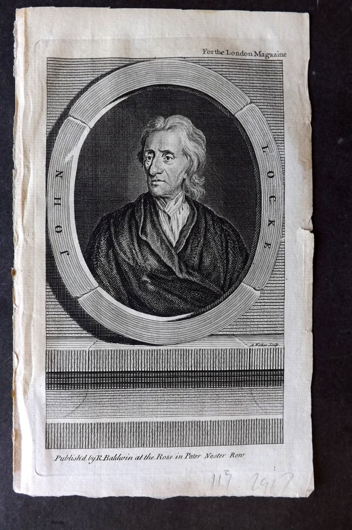 London Mag 1752 Portrait Print. John Locke (1 of 1)