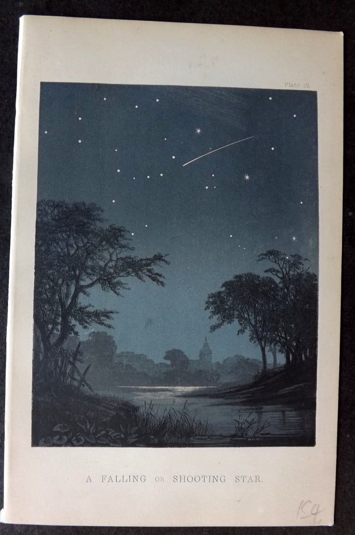 Ward, Mrs Mary 1869 Astronomy Print. A Falling Shooting Star (1 of 1)