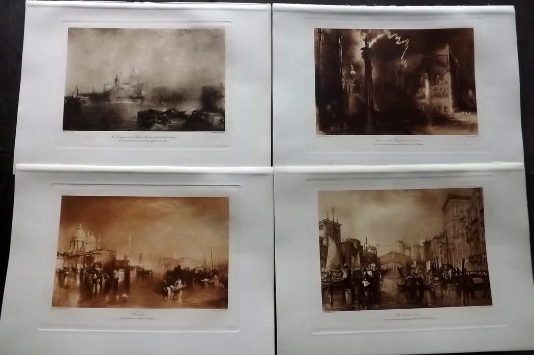 After J. M. W. Turner 1900 Lot of 4 Folio Views of Venice, Italy (1 of 2)
