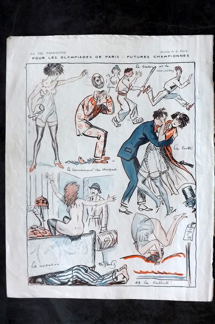 La Vie Parisienne 1922 Art Deco Print. Pour Les Olympiades de Paris by Pavis (1 of 1)