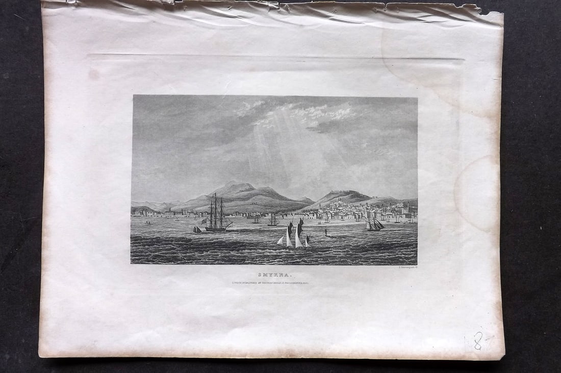 Kelly, Christopher 1841 Antique Print. Smyrna, Turkey: Steel Engraving Published 1841, London for "An Authentic History and Entertaining Description of the World and its Inhabitants..." by Christopher Kelly and Thomas Bartlett. Paper Size: 10.5 x 8 inch (