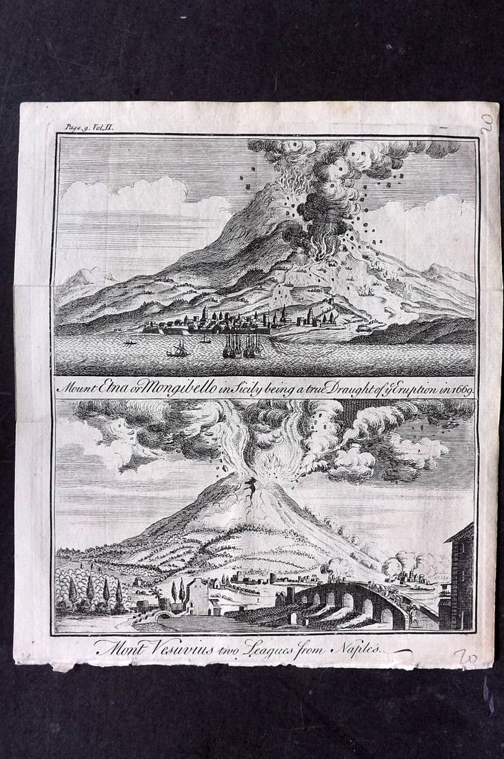 Newbery & Carnan (Pub) 1768 Antique Print. Italy Sicily Volcanoues at Mount Etna & Vesuvius Naples (1 of 1)