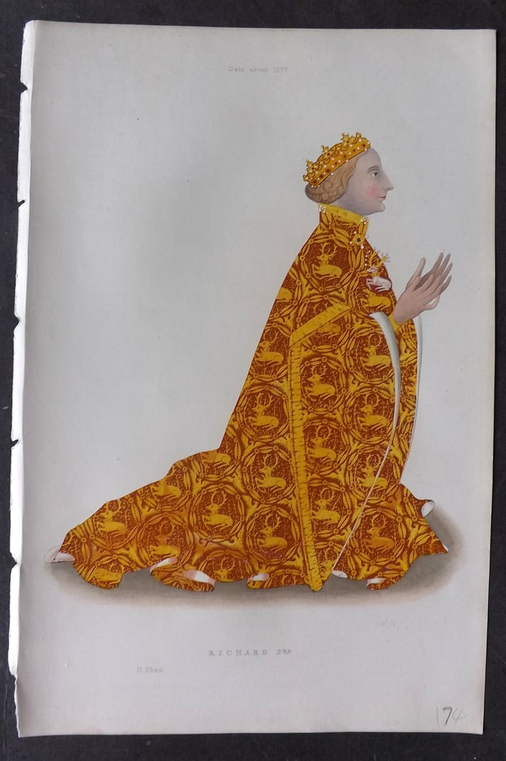 Shaw, Henry 1843 Fine Hand Col Print. Richard 2nd about 1377 (1 of 1)