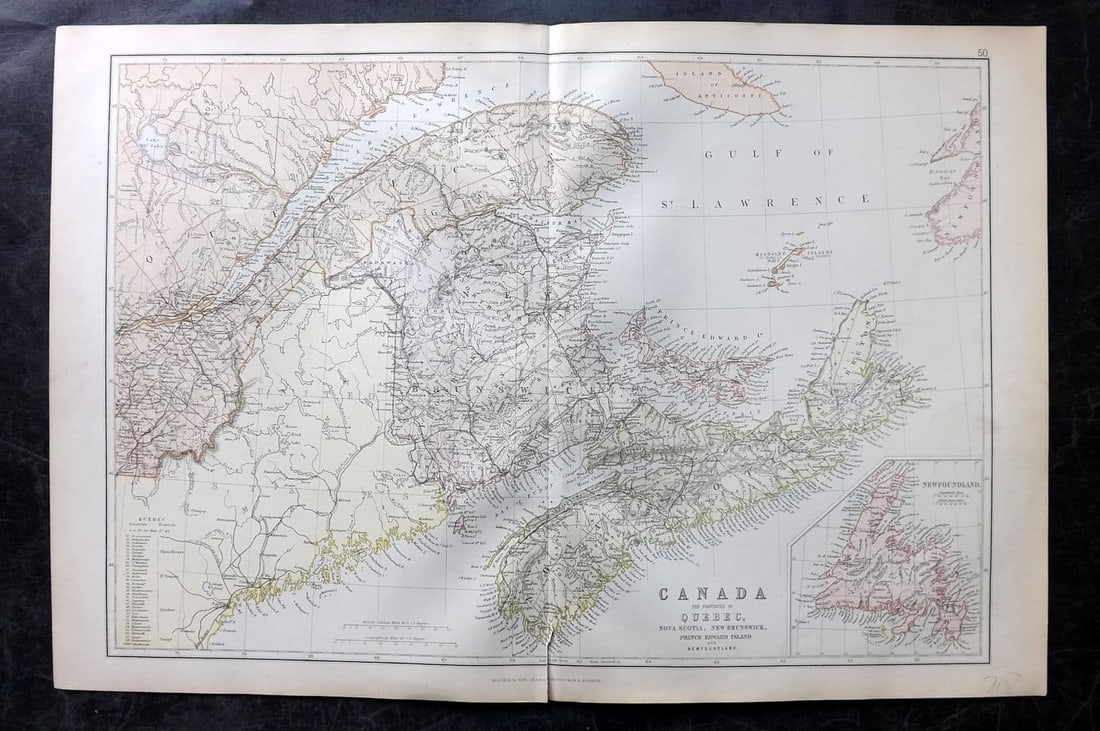 Weller & Blackie 1882 Canada Province of Quebec, Nova Scotia, New Brunswick (1 of 1)