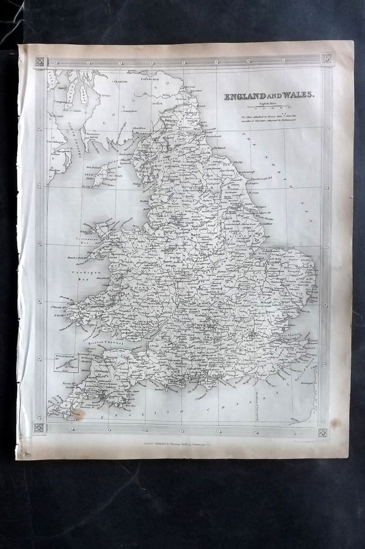 Kelly & Barclay 1843 Antique Map. England and Wales (1 of 1)