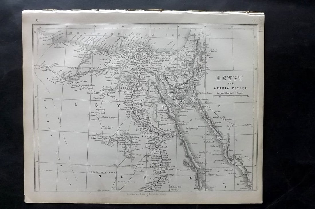 Lowry 1852 Antique Map. Egypt and Arabia Petrea (1 of 1)