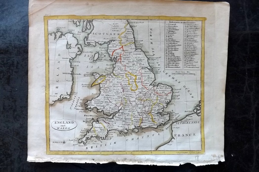 Payne, John 1809 Hand Col Map. England & Wales (1 of 1)