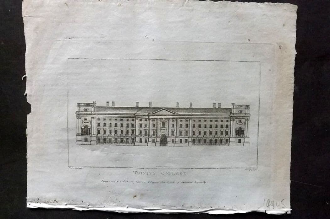 Payne 1809 Antique Print. Trinity College, Dublin, Ireland (1 of 1)