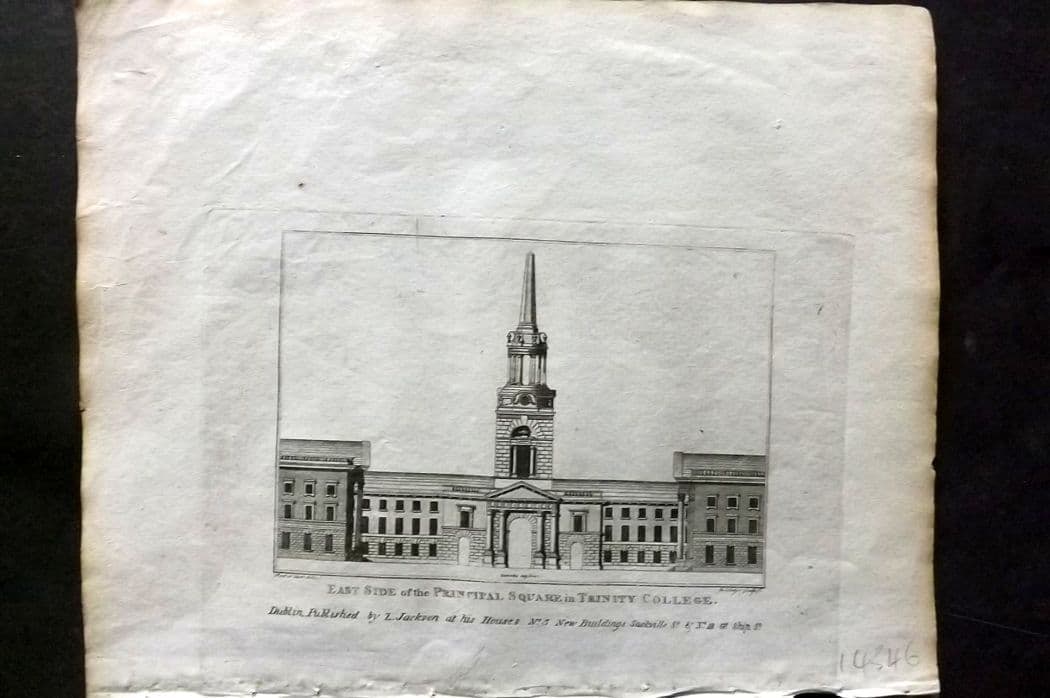 Payne 1809 Print. East Side of the Principal Square in Trinity College Ireland (1 of 1)