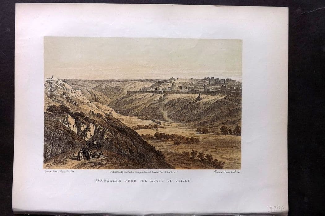 Roberts, David C1880 Antique Print. Jerusalem from the Mount of Olives (1 of 1)
